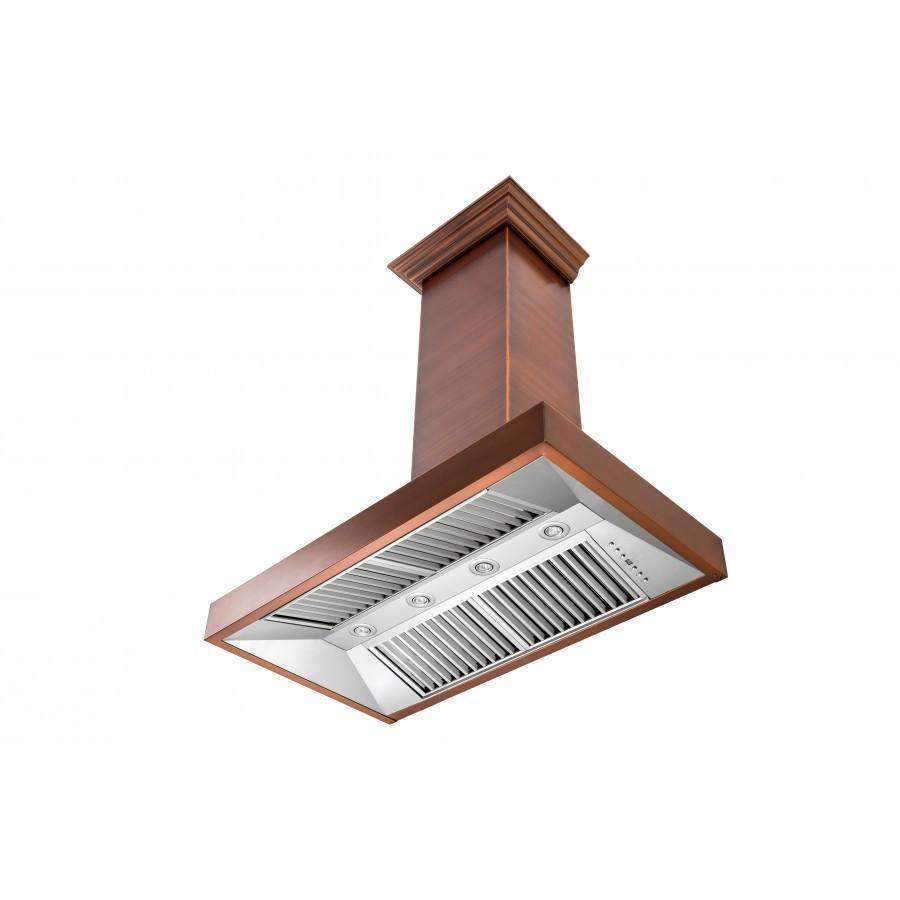 ZLINE 30-Inch Copper Wall Range Hood with Crown Molding (8667C-30)