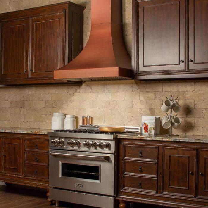 ZLINE 30-Inch Designer Series Copper Finish Wall Range Hood with 500 CFM Motor (8632C-30)