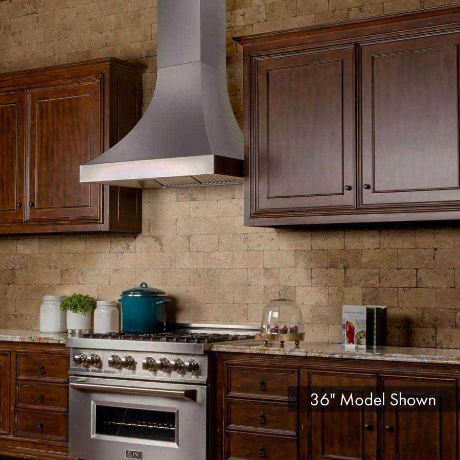 ZLINE 30-Inch Designer Series DuraSnow Stainless Wall Range Hood with 500 CFM Motor (8632S-30)