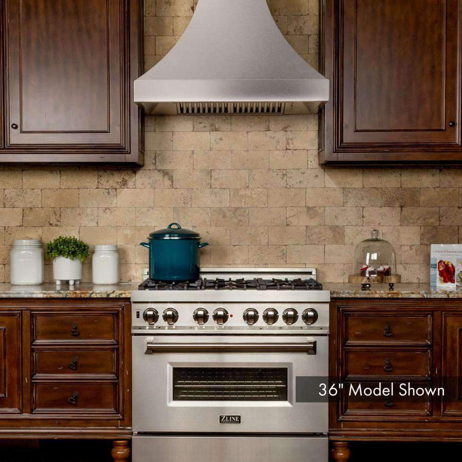 ZLINE 30-Inch Designer Series DuraSnow Stainless Wall Range Hood with 500 CFM Motor (8632S-30)