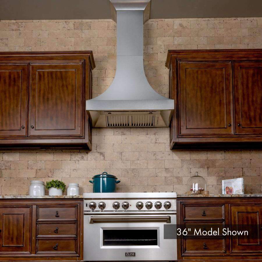 ZLINE 30-Inch Designer Series DuraSnow Stainless Wall Range Hood with 500 CFM Motor (8632S-30)