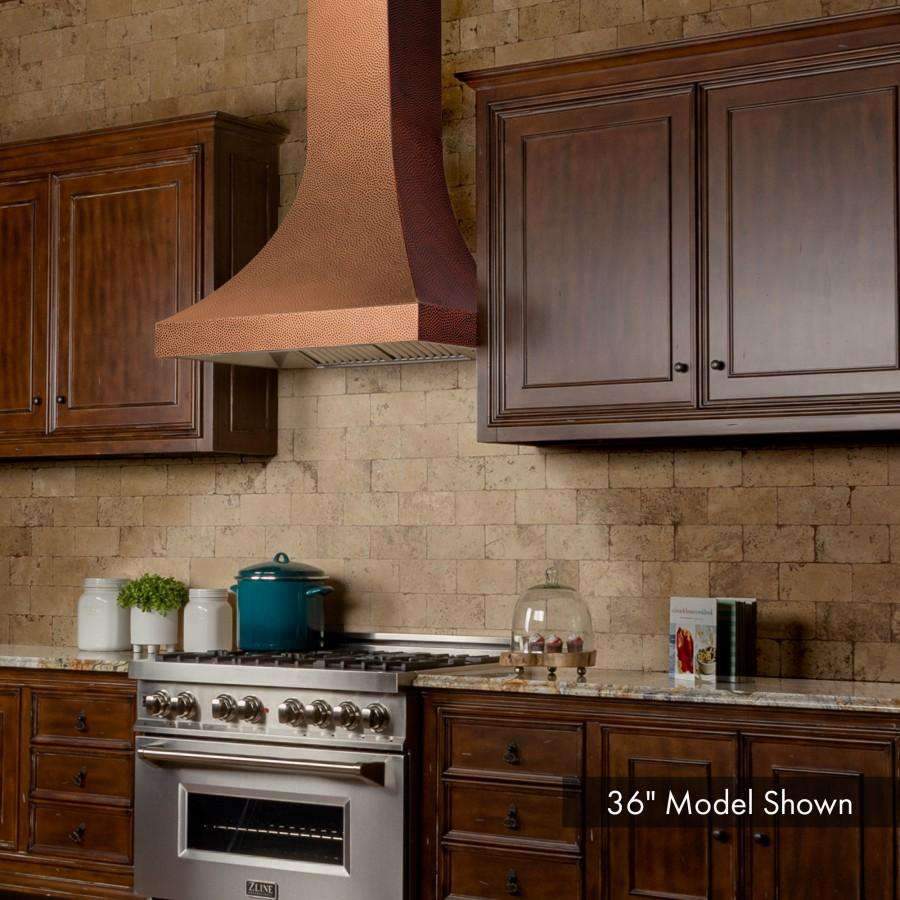 ZLINE 30-Inch Designer Series Hand-Hammered Copper Finish Wall Range Hood with 500 CFM Motor (8632H-30)