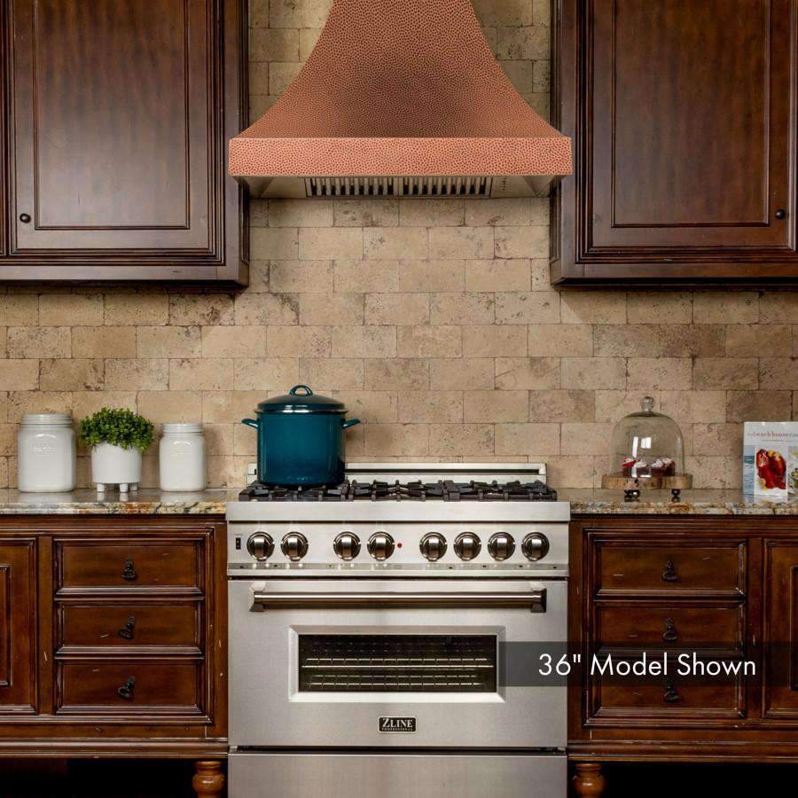 ZLINE 30-Inch Designer Series Hand-Hammered Copper Finish Wall Range Hood with 500 CFM Motor (8632H-30)