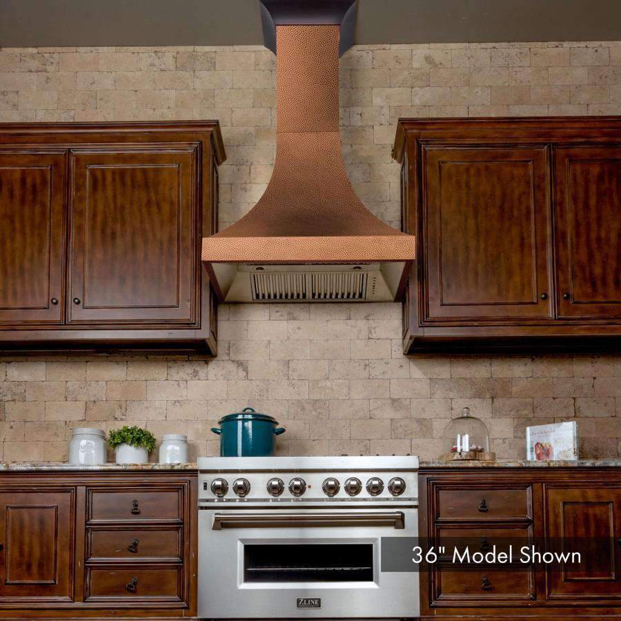 ZLINE 30-Inch Designer Series Hand-Hammered Copper Finish Wall Range Hood with 500 CFM Motor (8632H-30)