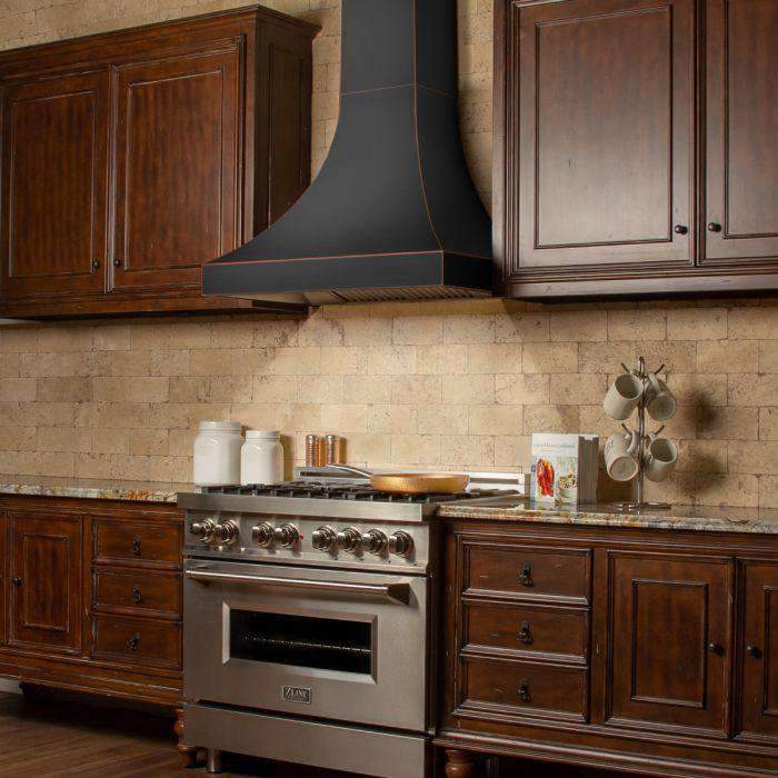 ZLINE 30-Inch Designer Series Oil-Rubbed Bronze Wall Range Hood with 500 CFM Motor (8632B-30)