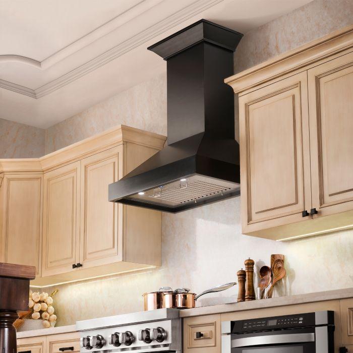 ZLINE 30-Inch Designer Series Wooden Wall Range Hood with Crown Molding (KBCC-30)