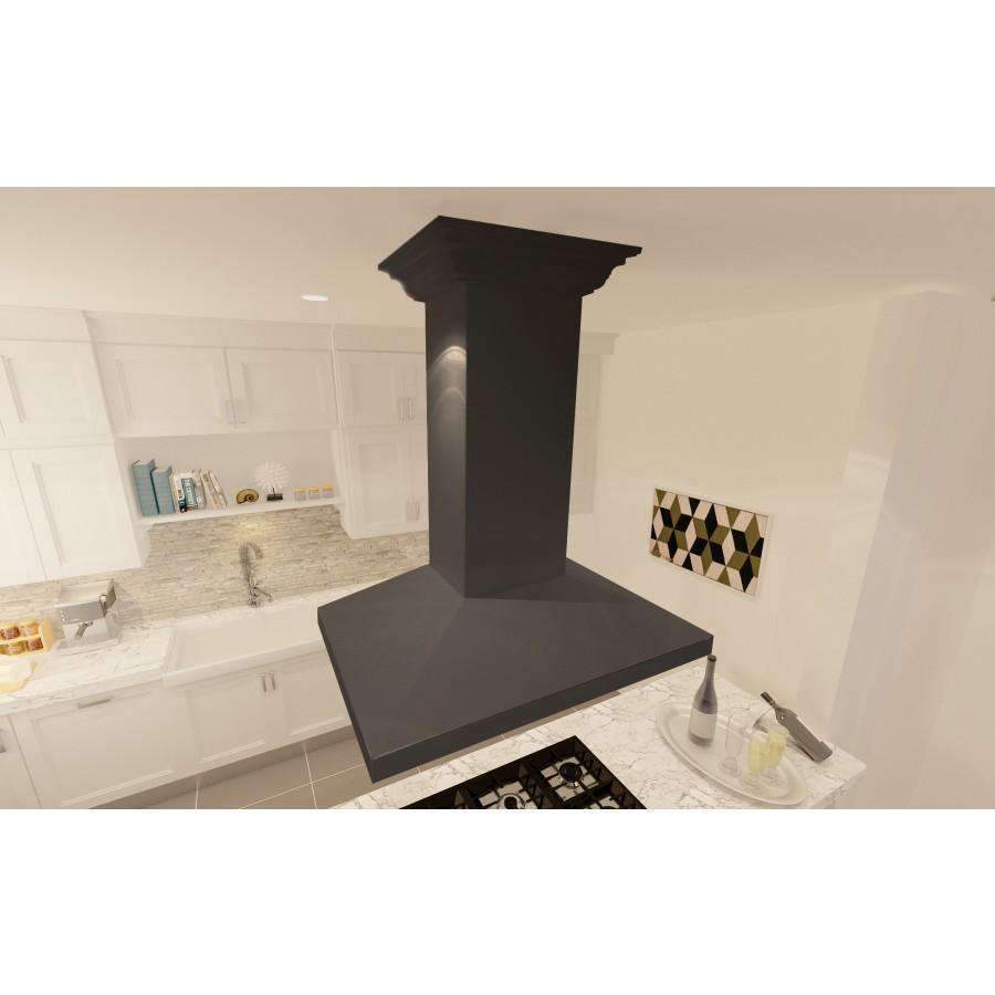 ZLINE 30-Inch Designer Wooden Island Range Hood with Crown Molding (KBiCC-30)