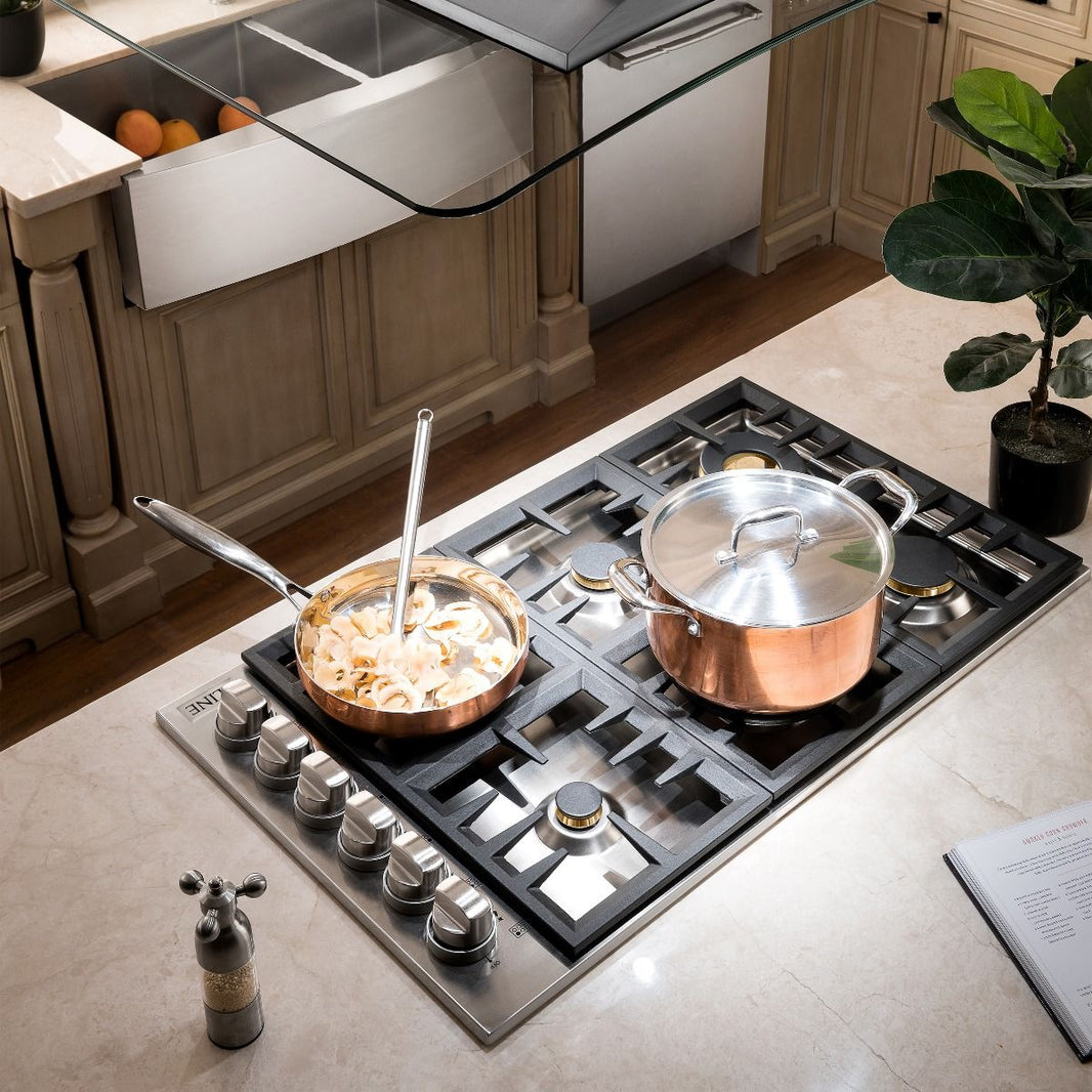 ZLINE 30-Inch Drop-In Gas Stovetop with 4 Gas Brass Burners (RC-BR-30)