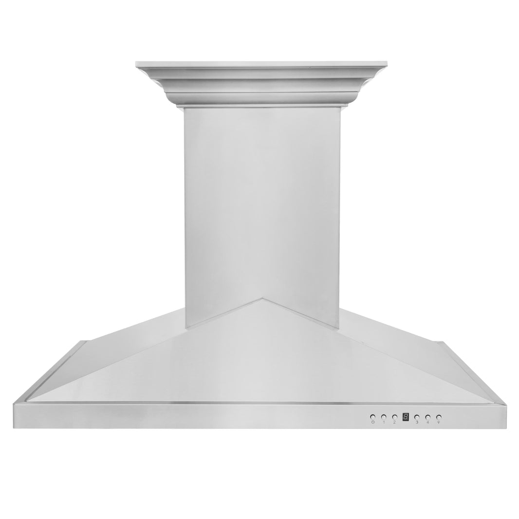 ZLINE 30-Inch Ducted Vent Island Mount Range Hood in Stainless Steel with Built-in CrownSoundBluetooth Speakers (GL1iCRN-BT-30)