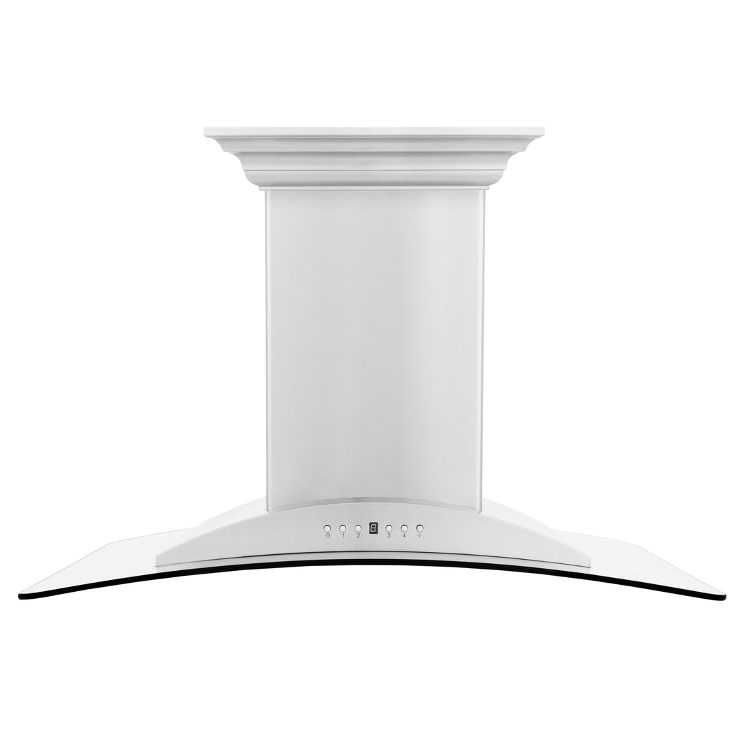 ZLINE 30-Inch Ducted Vent Island Mount Range Hood in Stainless Steel with Built-in CrownSoundBluetooth Speakers (GL9iCRN-BT-30)