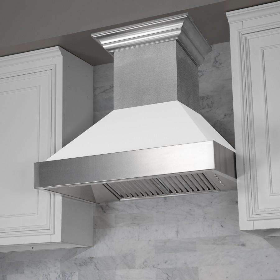 ZLINE 30-Inch DuraSnow Wall Mount Range Hood with White Matte Shell (8654WM-30)