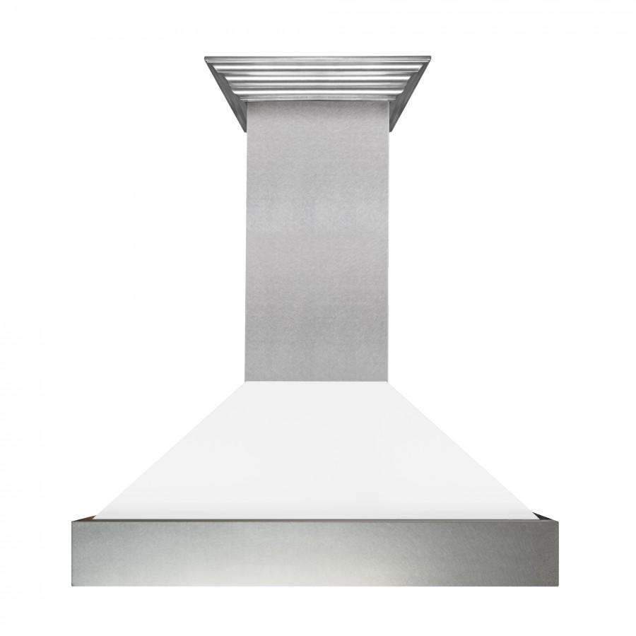 ZLINE 30-Inch DuraSnow Wall Mount Range Hood with White Matte Shell (8654WM-30)