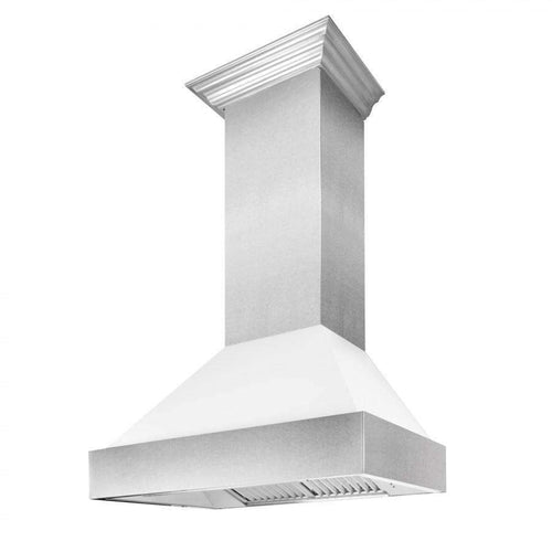 ZLINE 2-Piece Appliance Package - 30-inch Dual Fuel Range & Premium Range Hood in DuraSnow Stainless Steel with White (2KP-RASWMRH30)