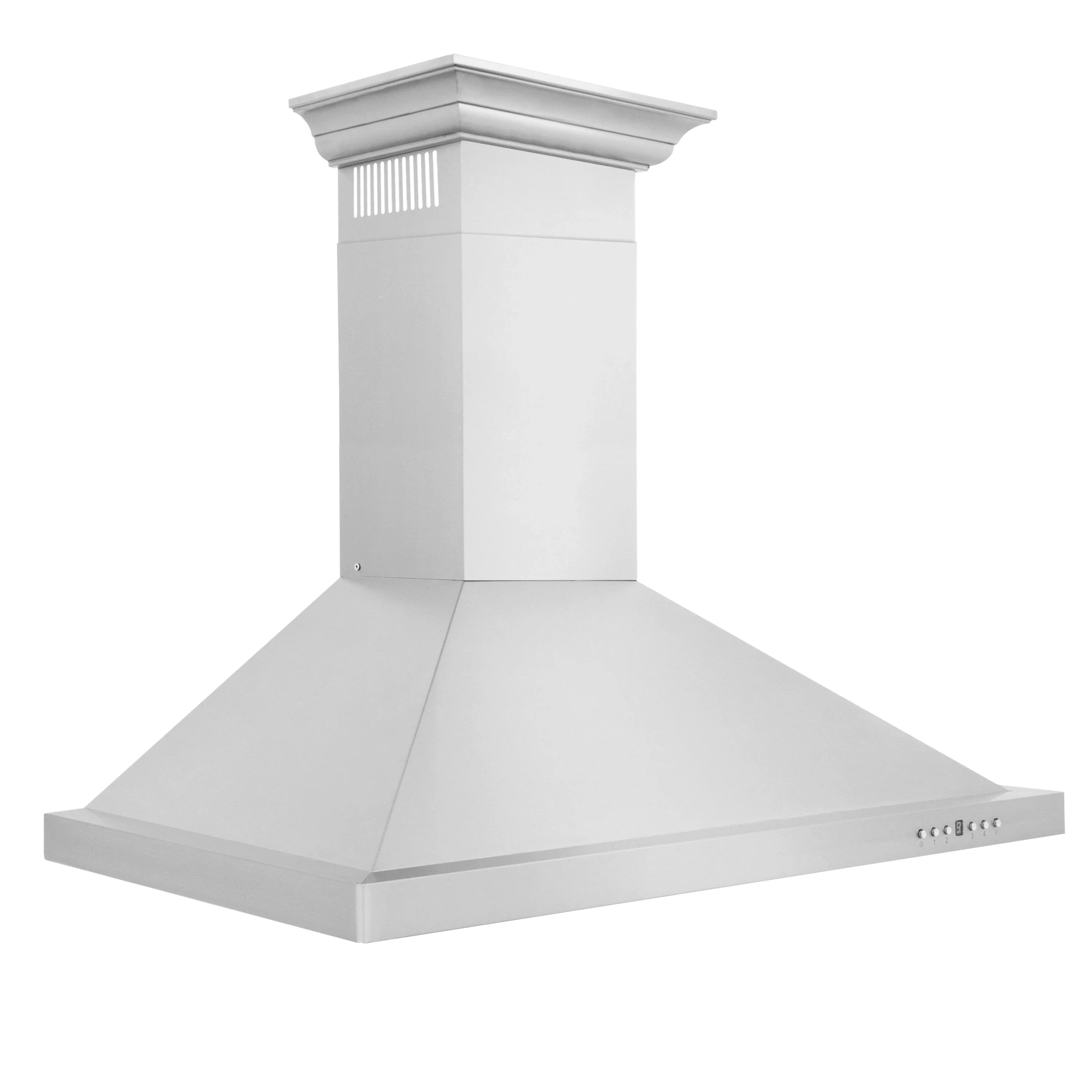 ZLINE 30-Inch Convertible Vent Wall Mount Range Hood in Stainless Steel with Crown Molding (KBCRN-30)