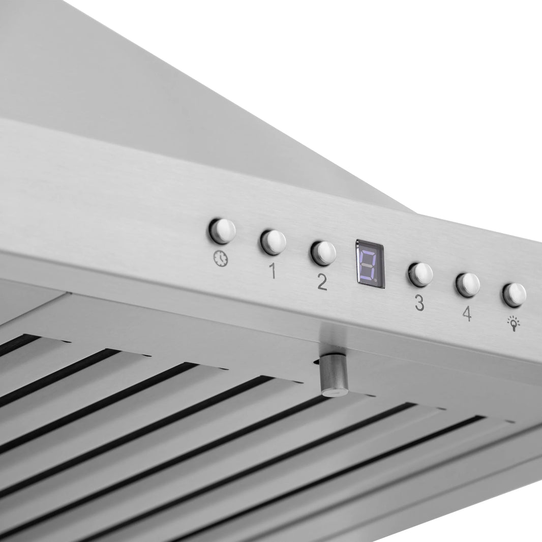 ZLINE 30-Inch Convertible Vent Wall Mount Range Hood in Stainless Steel with Crown Molding (KBCRN-30)