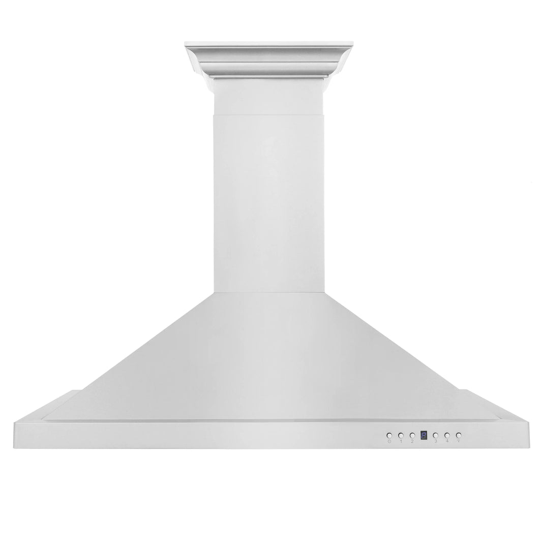 ZLINE 30-Inch Convertible Vent Wall Mount Range Hood in Stainless Steel with Crown Molding (KBCRN-30)