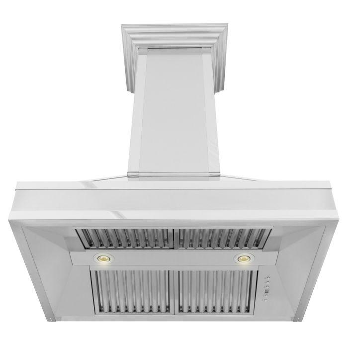 ZLINE 30-Inch Designer Series Wall Mount Range Hood in DuraSnow Stainless Steel with Mirror Accents (655MR-30)