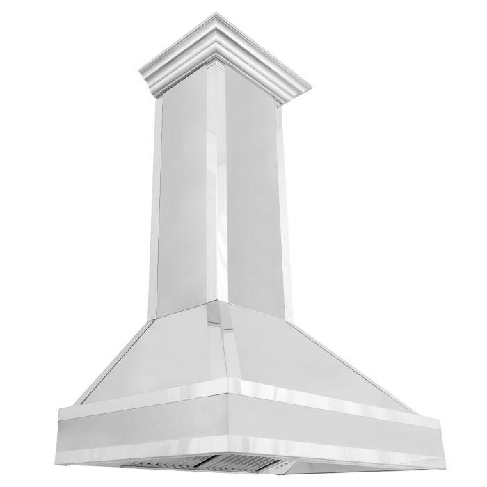 ZLINE 30-Inch Designer Series Wall Mount Range Hood in DuraSnow Stainless Steel with Mirror Accents (655MR-30)