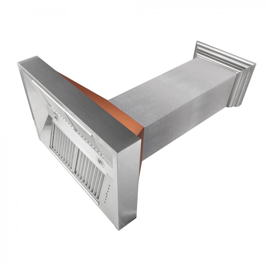 ZLINE 30-Inch Ducted DuraSnow Stainless Steel Wall Mount Range Hood with Copper Shell (8654C-30)