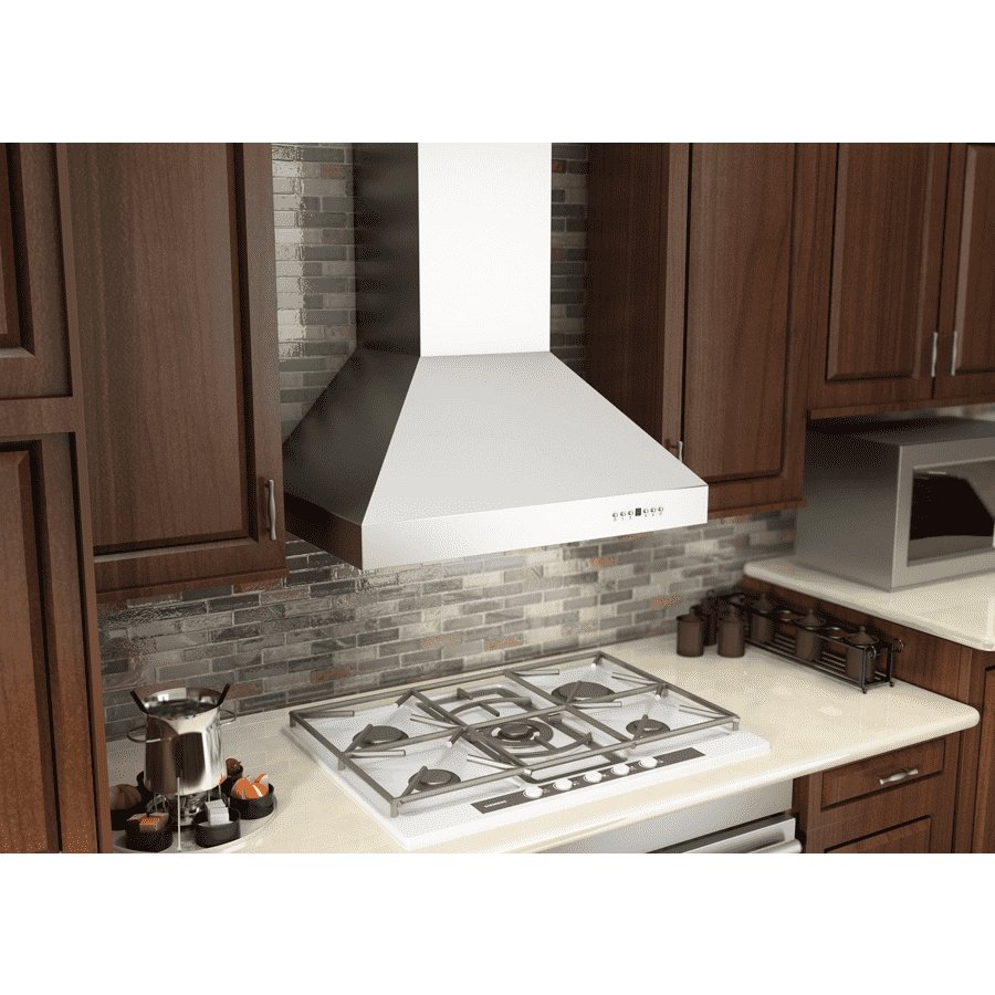 ZLINE 30-Inch Professional Convertible Vent Wall Mount Range Hood in Stainless Steel (697-30)