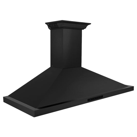 ZLINE 30-Inch Wall Mount Range Hood in Black Stainless Steel with Built-in CrownSound Bluetooth Speakers (BSKBNCRN-BT-30)