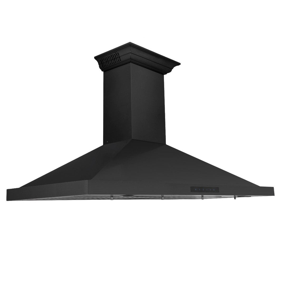 ZLINE 30-Inch Wall Mount Range Hood in Black Stainless Steel with Built-in CrownSound Bluetooth Speakers (BSKBNCRN-BT-30)