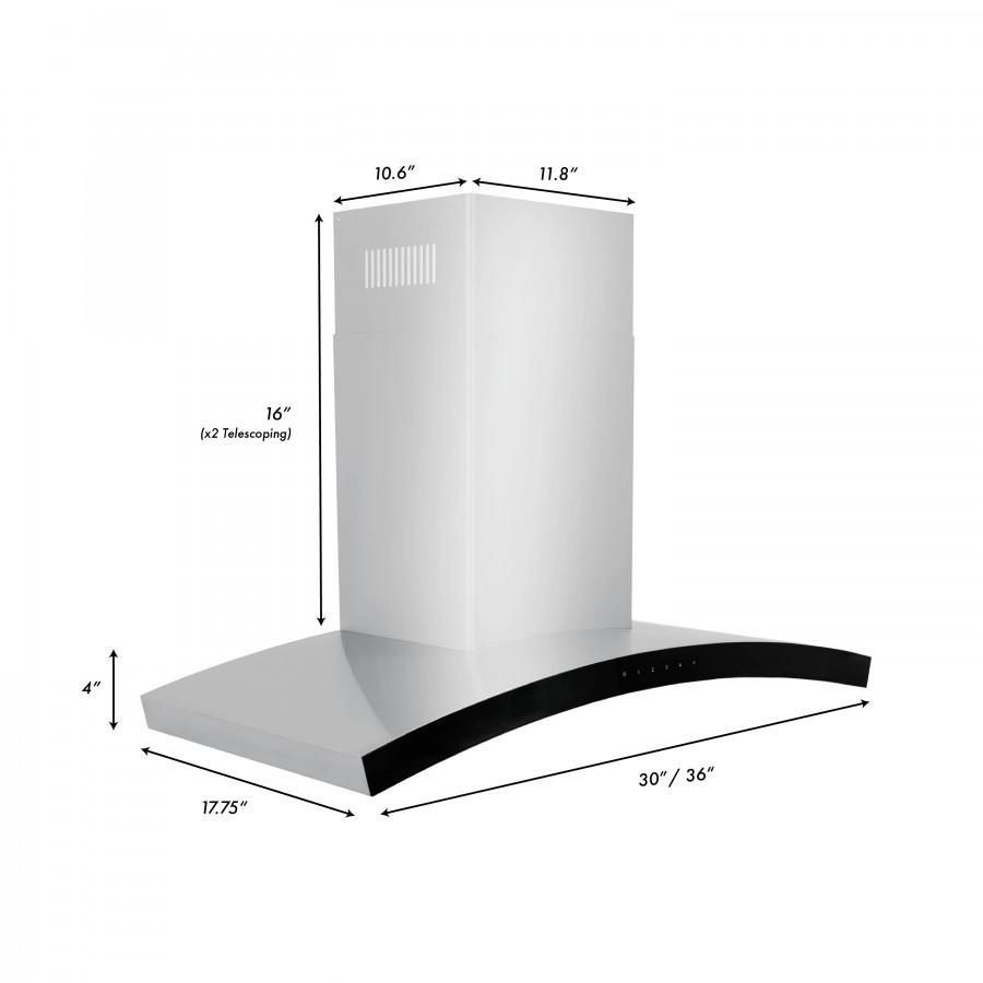 ZLINE 30-Inch Wall Mount Range Hood in Stainless Steel (KN6-30)