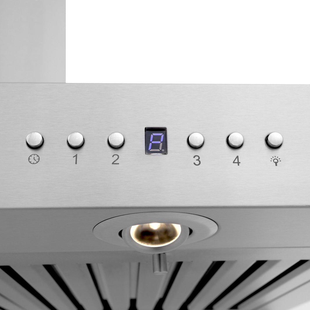 ZLINE 30-Inch Wall Mount Range Hood in Stainless Steel with Built-in CrownSound® Bluetooth Speakers (KECRN-BT-30)