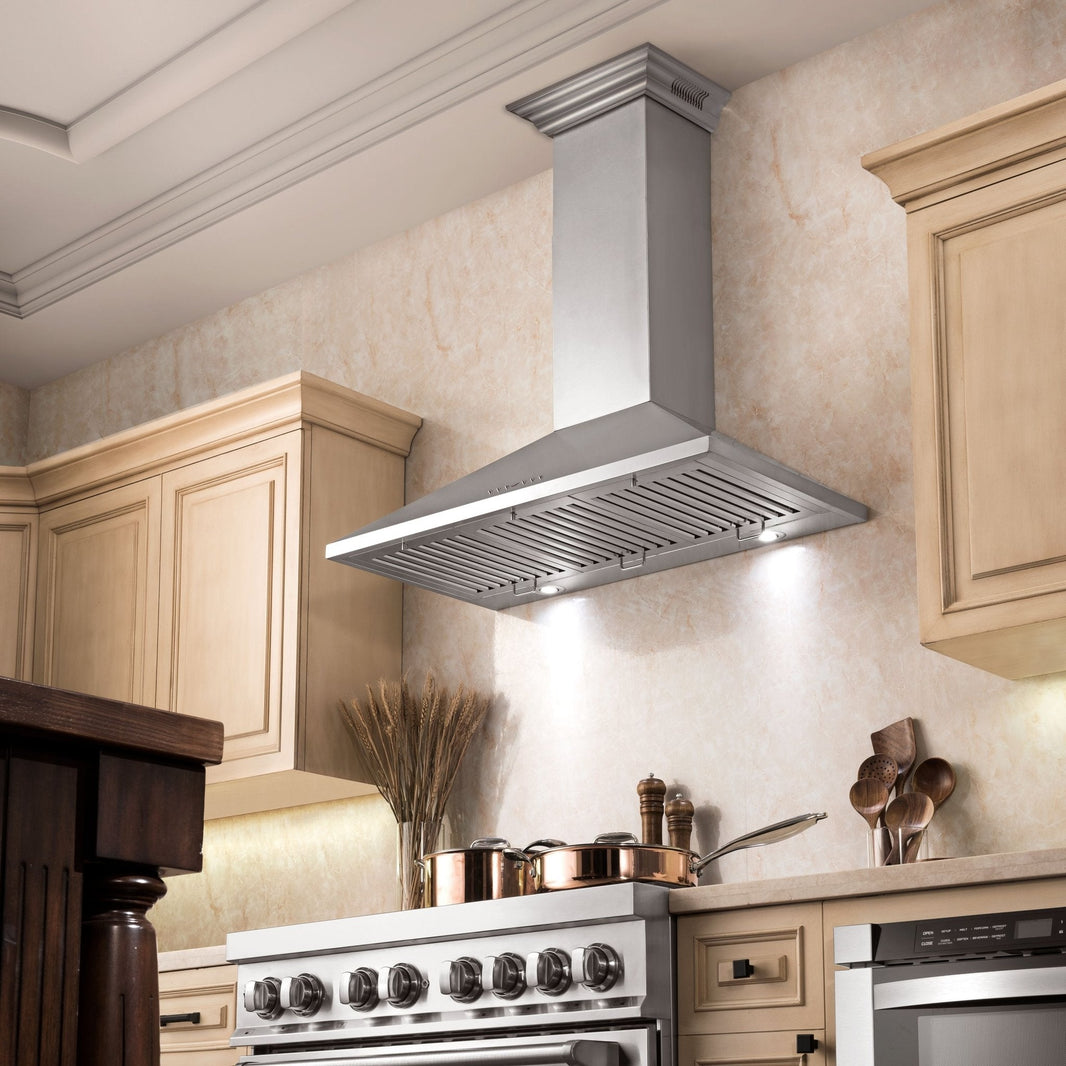 ZLINE 30-Inch Wall Mount Range Hood in Stainless Steel with Built-in CrownSound® Bluetooth Speakers (KL2CRN-BT-30)