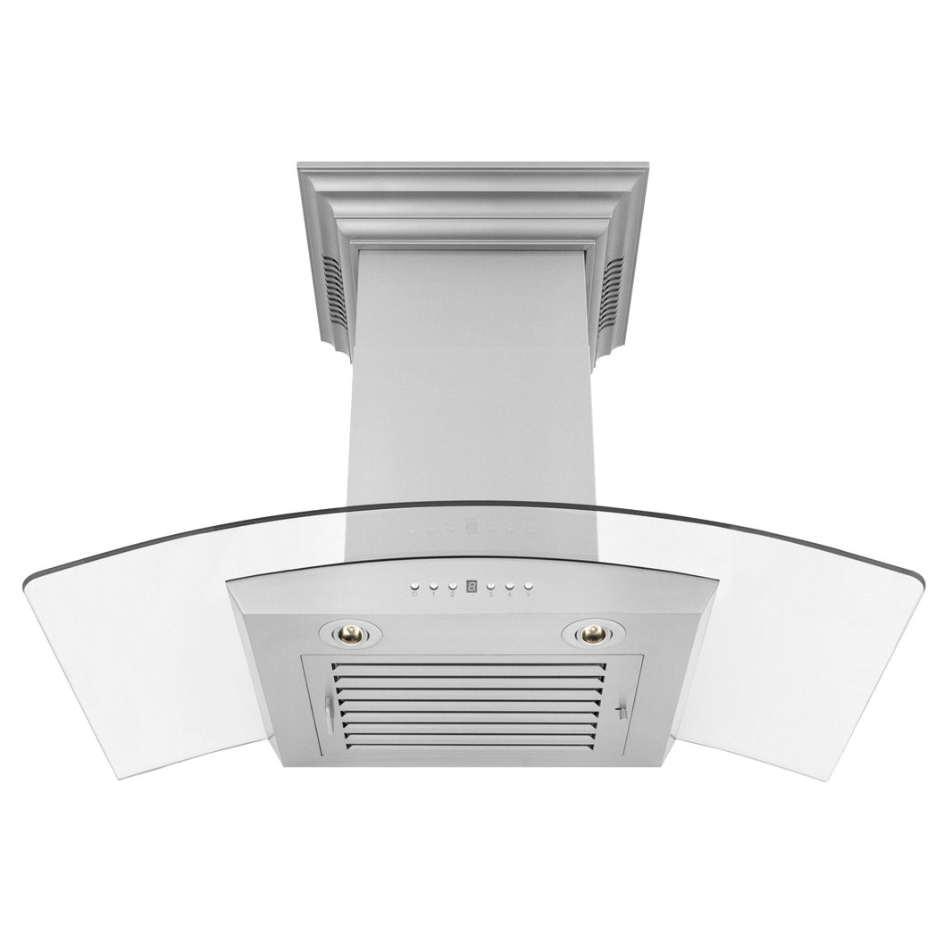 ZLINE 30-Inch Wall Mount Range Hood in Stainless Steel with Built-in CrownSound® Bluetooth Speakers (KZCRN-BT-30)