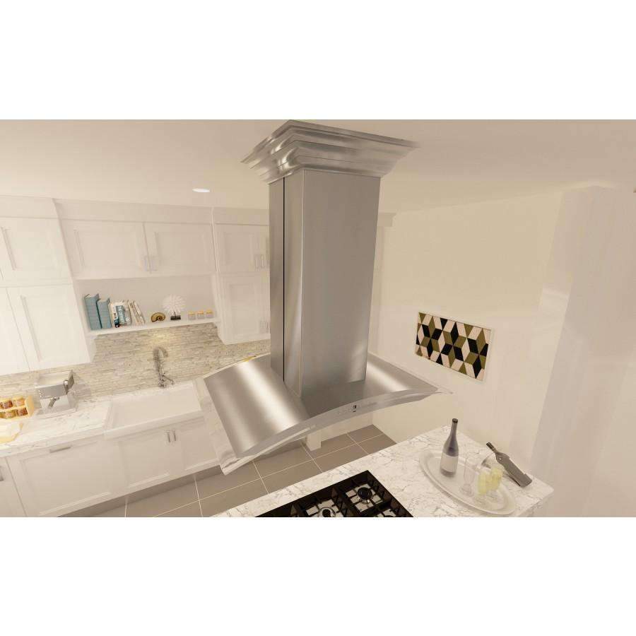 ZLINE 30-Inch Island DuraSnow Stainless Range Hood (8GL14iS-30)