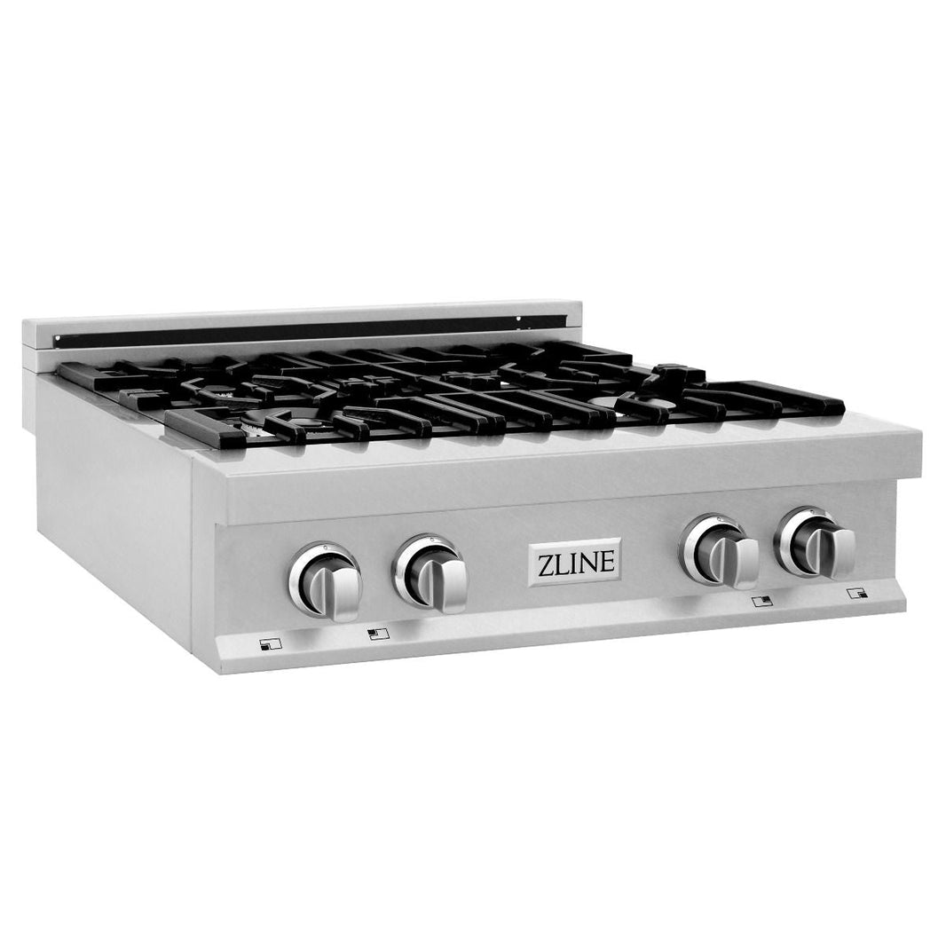 ZLINE 30" Porcelain Gas Stovetop in DuraSnow® Stainless Steel with 4 Gas Burners (RTS-30)