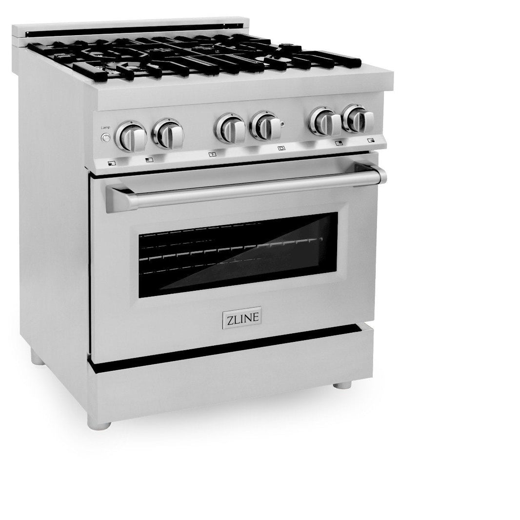 ZLINE 30-Inch Professional 4.0 Cu. Ft. 4 Gas Burner/Electric Oven Range In Stainless Steel With Brass Burners (RA-BR-30)