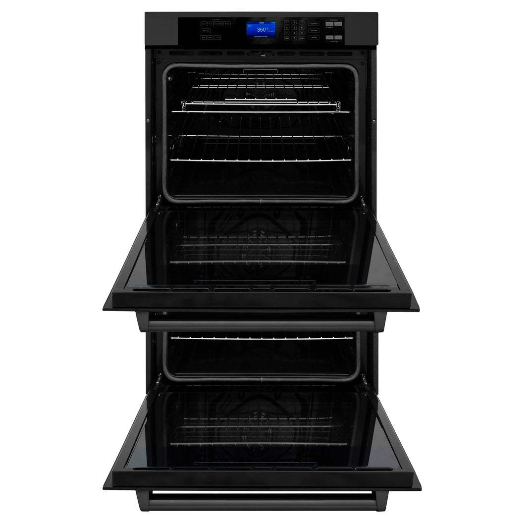 ZLINE 30" Professional Double Electric Wall Oven with Self-Clean In Black Stainless Steel (AWD-30-BS)