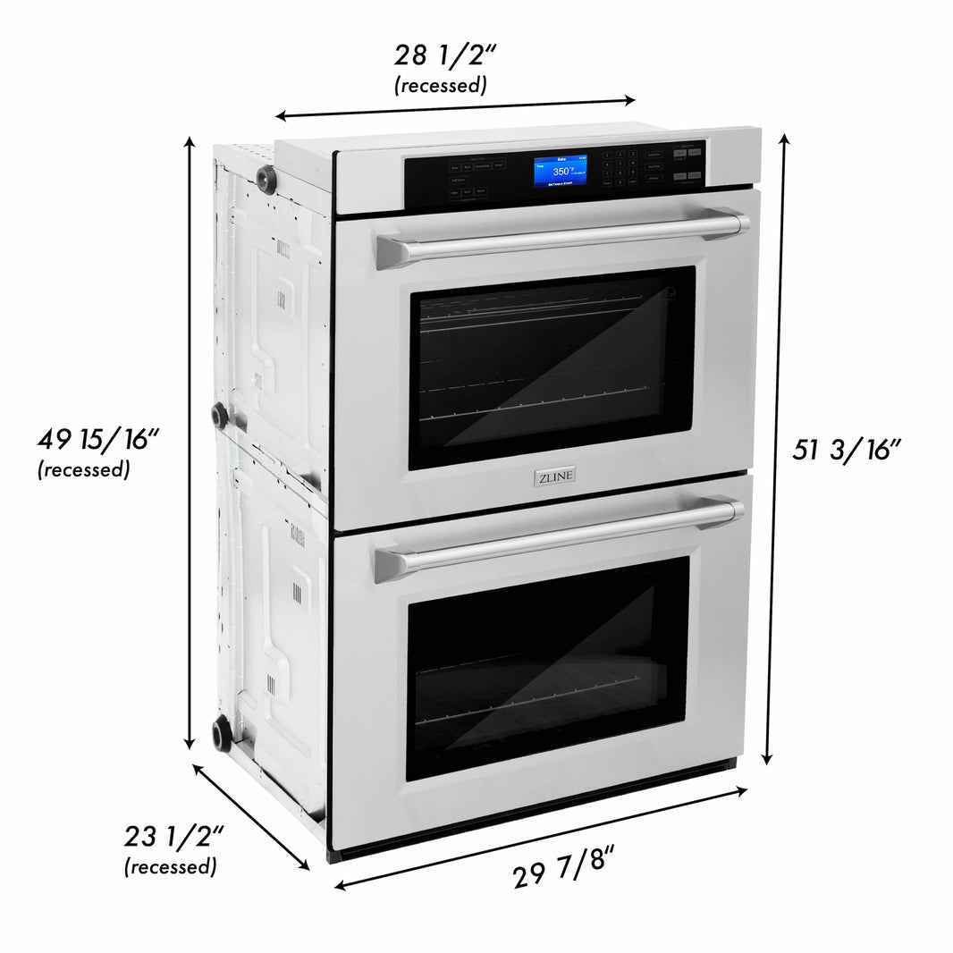 ZLINE 30" Professional Double Electric Wall Oven with Self-Clean In Stainless Steel (AWD-30)