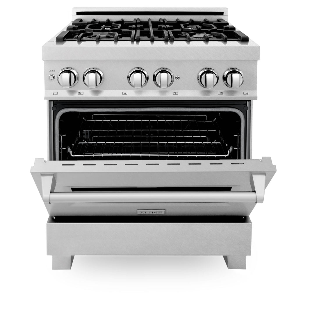 ZLINE 30-Inch Professional Dual Fuel Range in DuraSnow Stainless (RAS-SN-30)