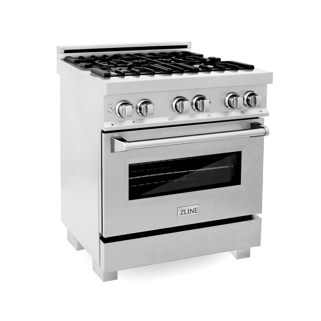 ZLINE 30-Inch Professional Dual Fuel Range in DuraSnow Stainless (RAS-SN-30)