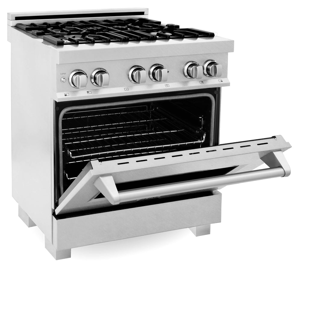 ZLINE 30-Inch Professional Dual Fuel Range in DuraSnow Stainless (RAS-SN-30)