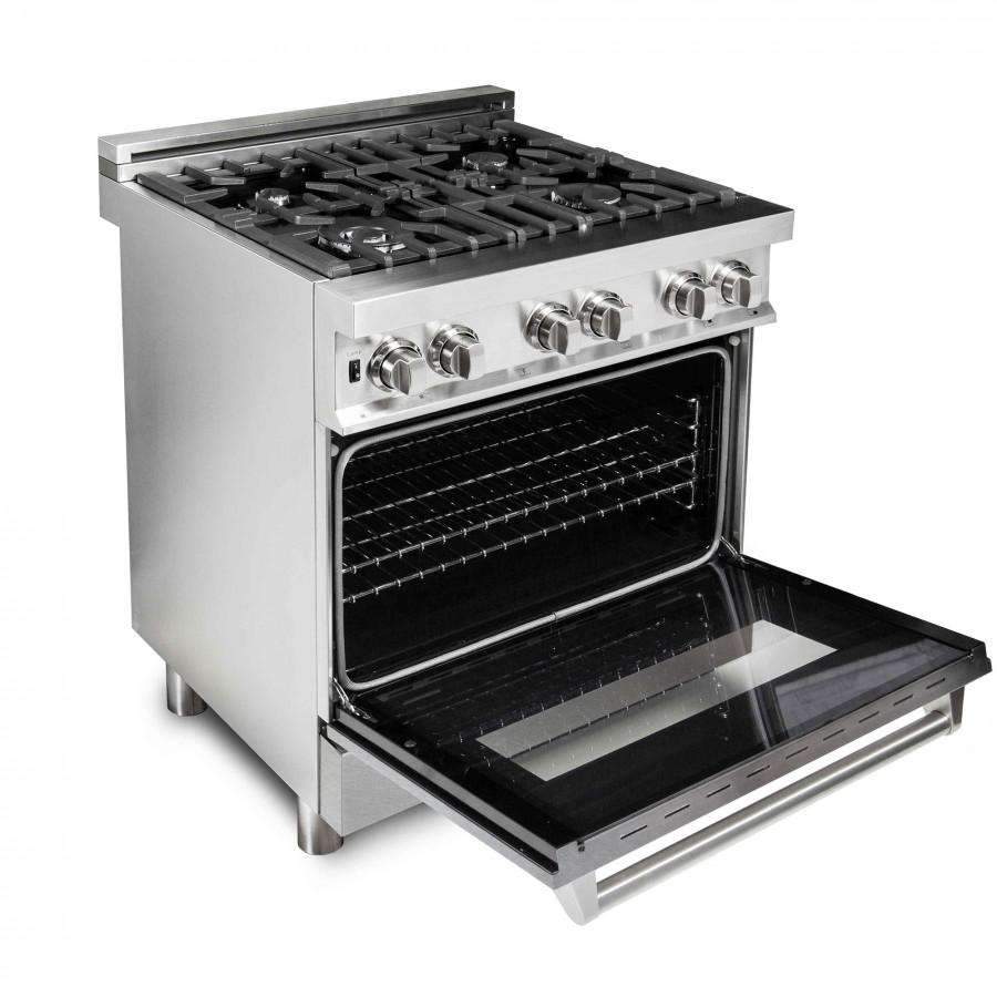 ZLINE 30-Inch Professional Dual Fuel Range with DuraSnow Door (RA-SN-30)