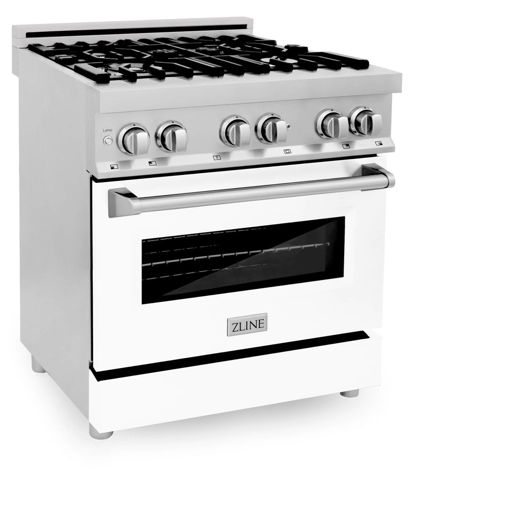 ZLINE 30-Inch Professional Dual Fuel Range with White Matte Door (RA-WM-30)