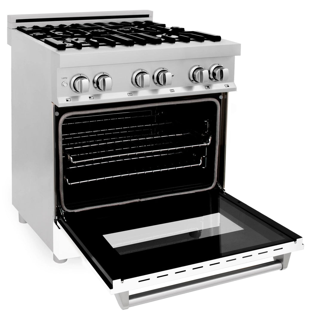 ZLINE 30-Inch Professional Dual Fuel Range with White Matte Door (RA-WM-30)