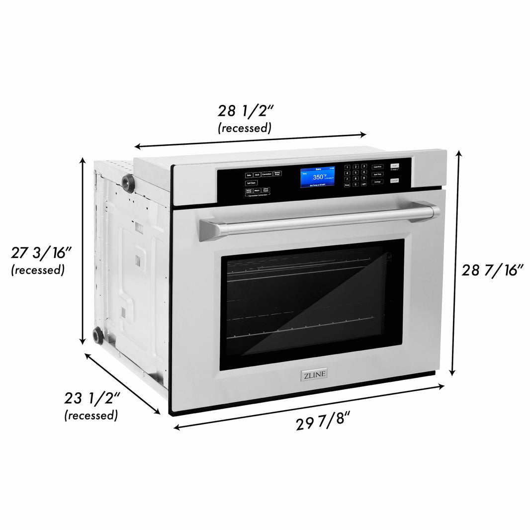 ZLINE 30" Professional Electric Wall Oven with Self-Clean in Stainless Steel (AWS-30)