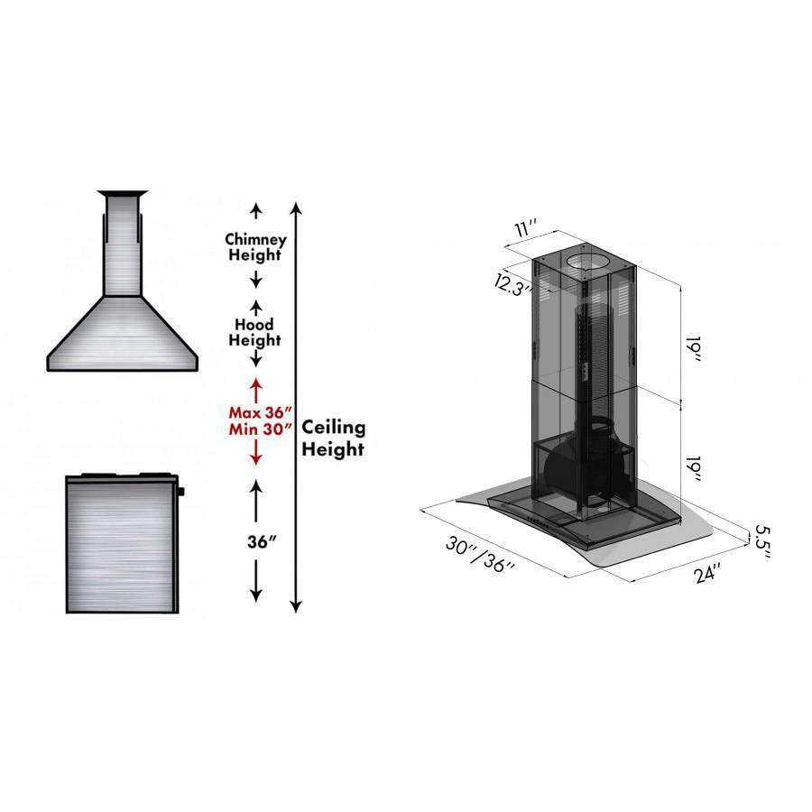 ZLINE 30-Inch Stainless Steel Island Range Hood (GL5i-30)