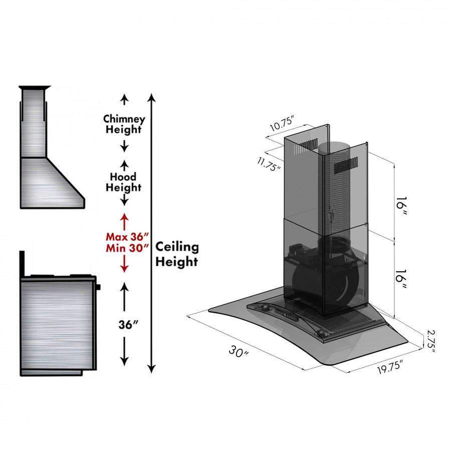 ZLINE 30-Inch Stainless Steel Wall Range Hood (KZ-30)