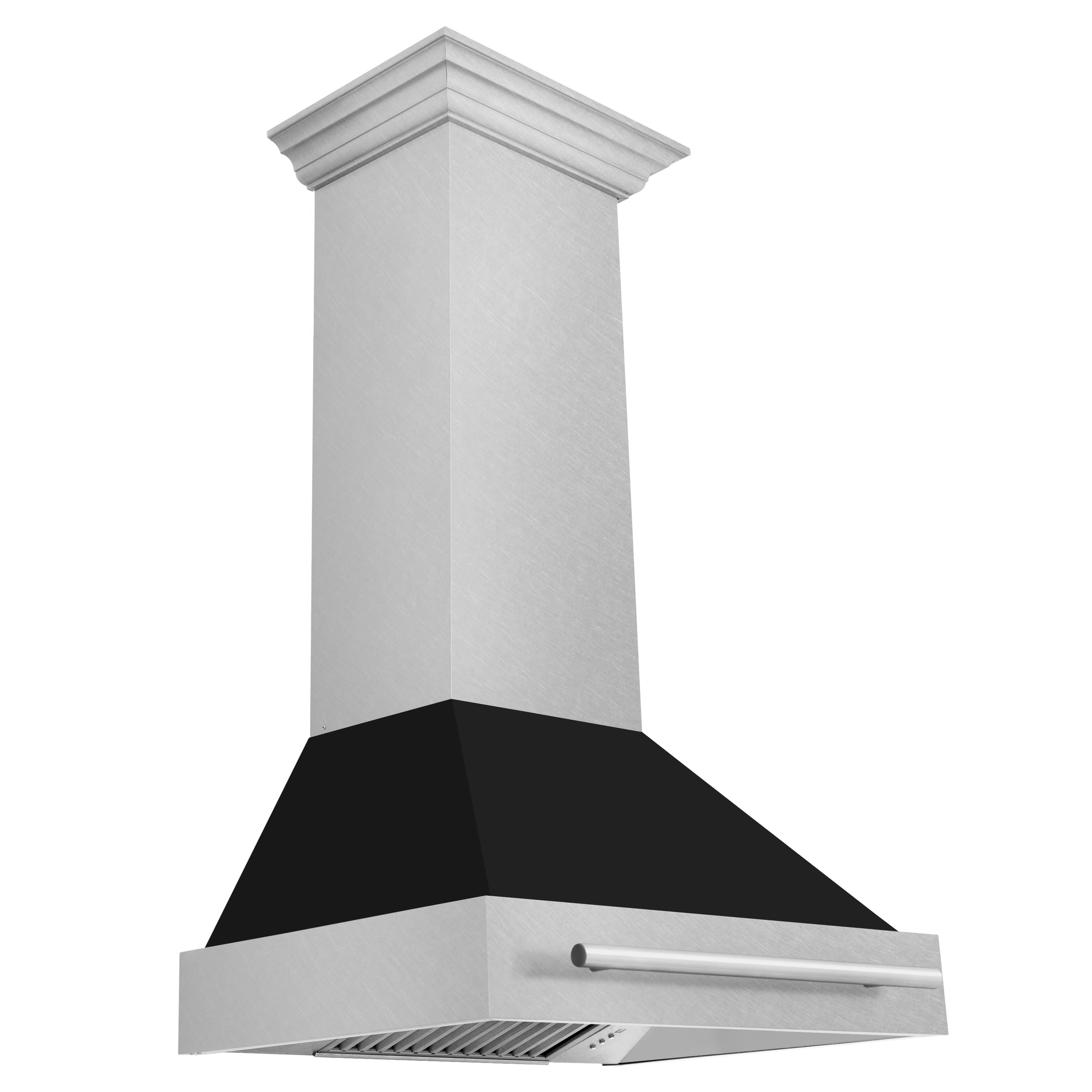 ZLINE 30-Inch Wall Mount Range Hood in DuraSnow® Stainless Steel with Black Matte Shell (8654SNX-BLM-30)