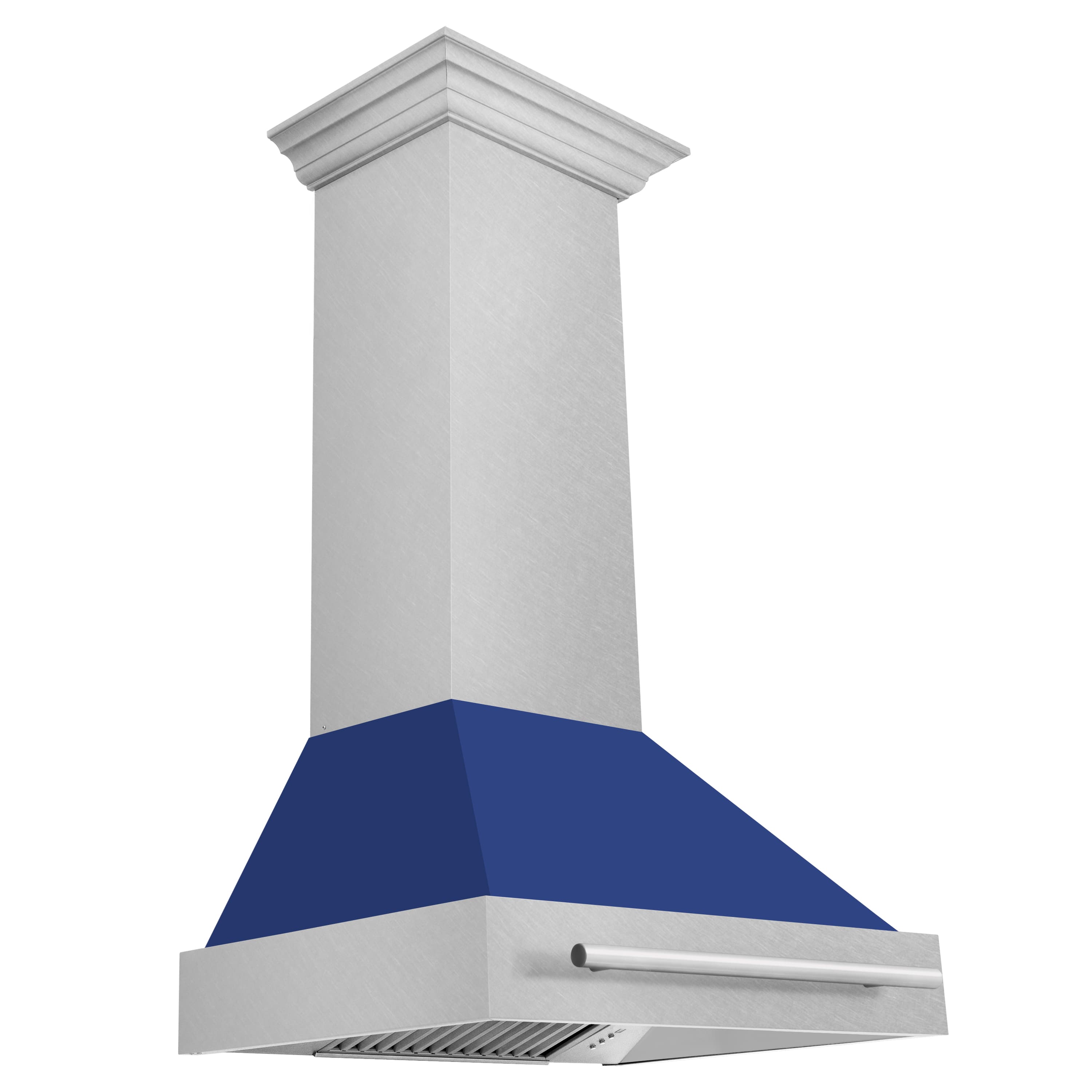 ZLINE 30-Inch Wall Mount Range Hood in DuraSnow® Stainless Steel with Blue Matte Shell (8654SNX-BM-30)