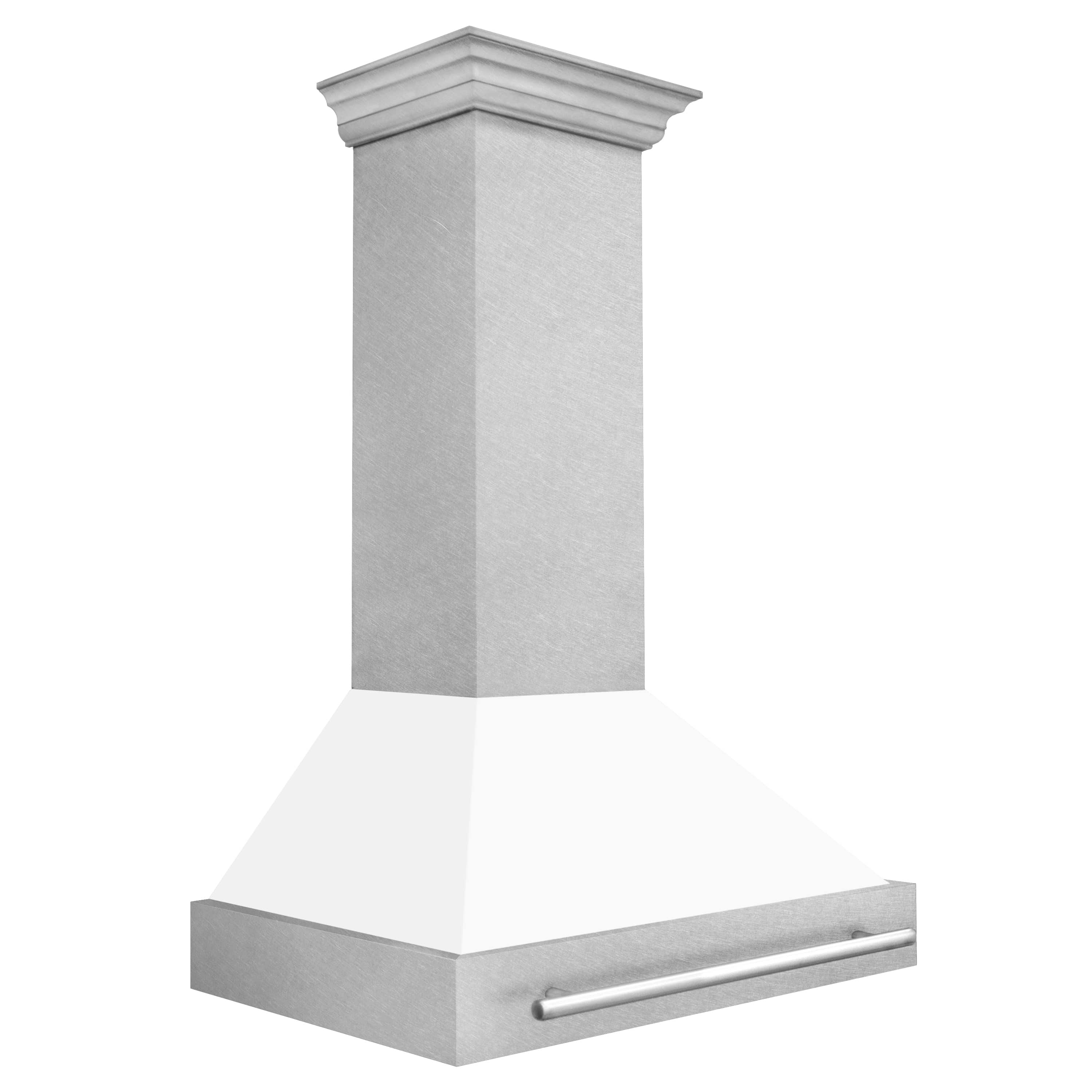 ZLINE 30-Inch Wall Mount Range Hood in DuraSnow® Stainless Steel with White Matte Shell (8654SNX-WM-30)