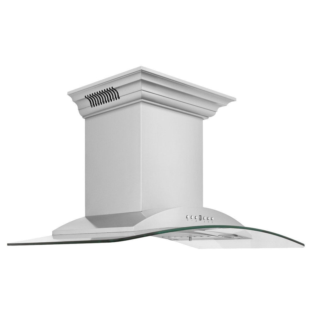 ZLINE 30-Inch Wall Mount Range Hood in Stainless Steel with Built-in CrownSound Bluetooth Speakers (KNCRN-BT-30)