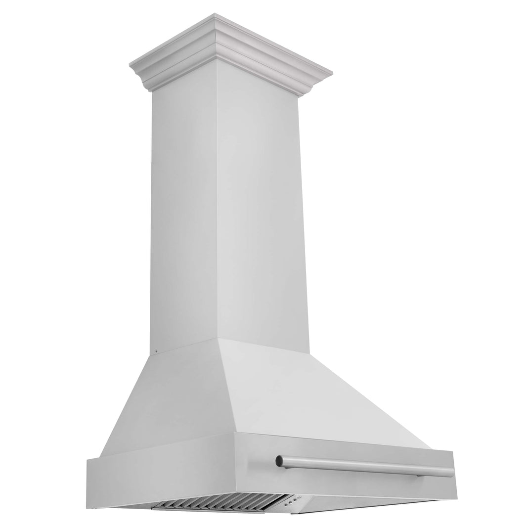 ZLINE 30-Inch Wall Mount Range Hood in Stainless Steel with Stainless Steel Handle (8654STX-30)