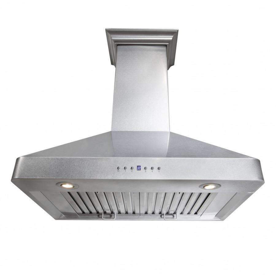 ZLINE 30-Inch Wall Mount Range Hood with Crown Molding in DuraSnow Stainless Steel (8KF2S-30)